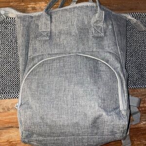 Heather Gray Backpack Cooler Lunchbox with Pockets